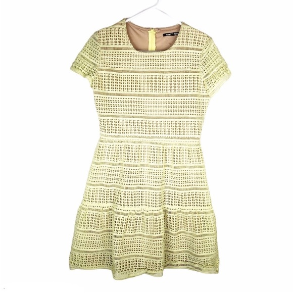 Gianni Bini Lara lace striped dress short sleeve size L - Picture 2 of 11